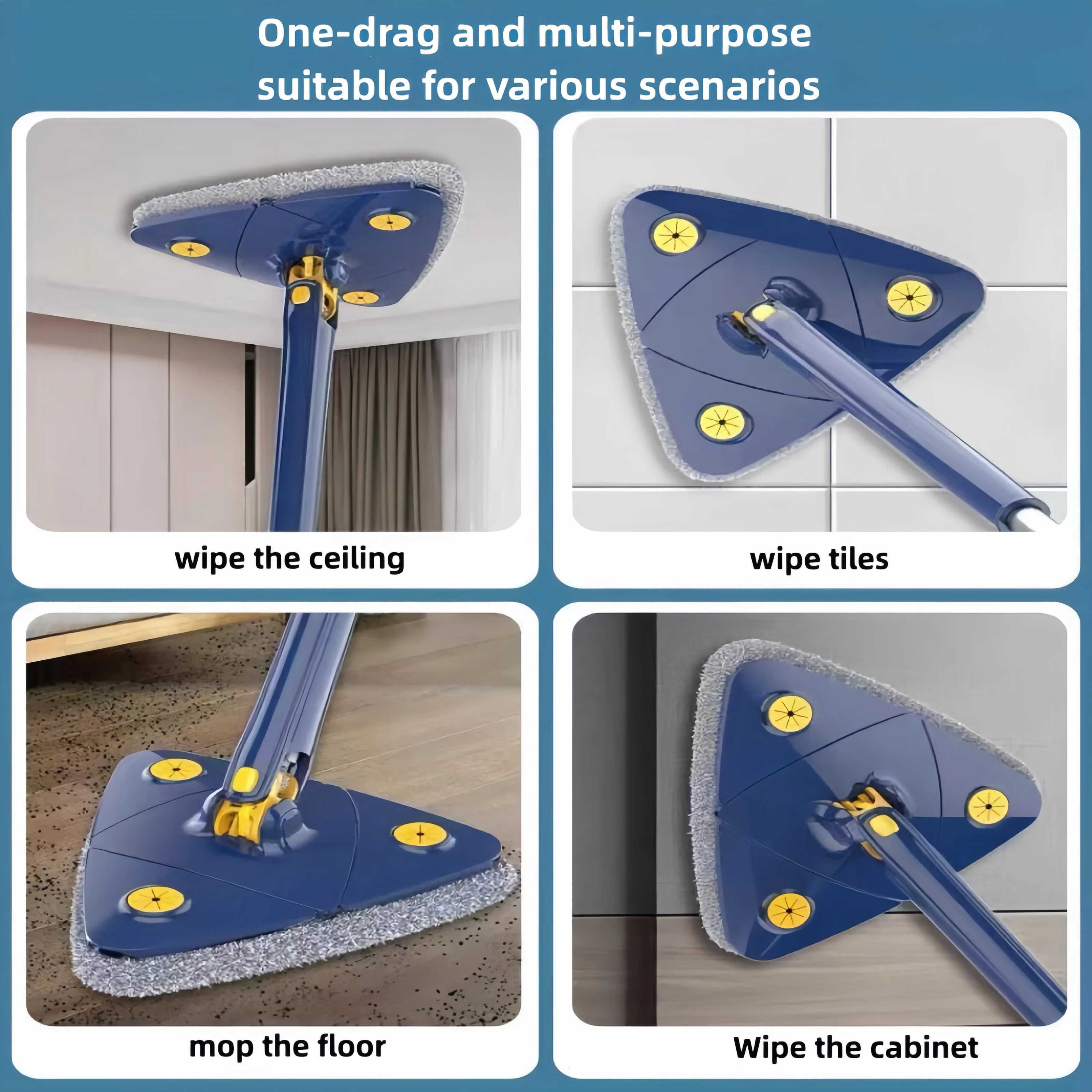 Telescopic Triangle 360 Cleaning Mop - My Big Easy Life