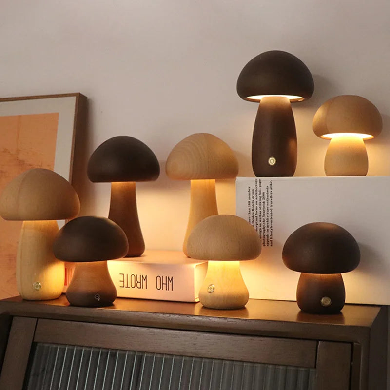 Wooden Mushrooms Night Light - My Big Easy Life