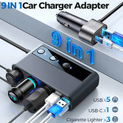 PD 154W  9 in 1 Car Charger Adapter