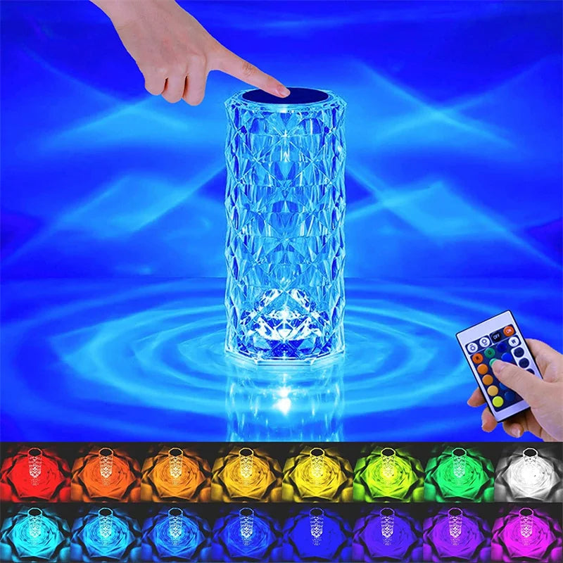 LED Crystal Projector Table Lamp